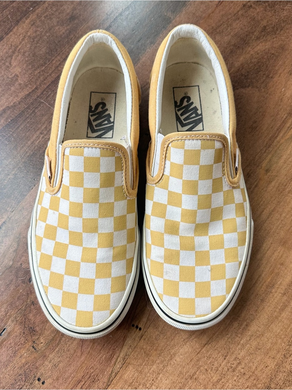 Vans Women’s Size 7 Shoes Slip On Checkerboard Yellow Gold